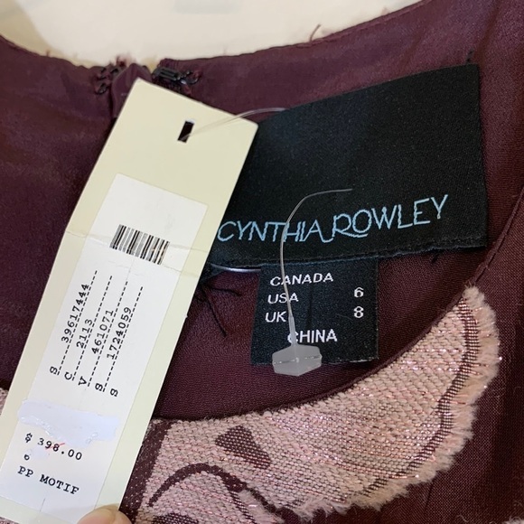 Cynthia Rowley Shimmer Floral Jacquard Knit A Line Wool Blend Dress.6. NWT. $398 - Picture 3 of 12